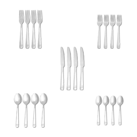 Heavy Duty Stainless Steel Flatware Set Packed With Twenty Piece Silverware Collection Dishwasher Safe Service For Four Bistro Style Dinner Cutlery That Goes Hard Every Night And Makes Cleanup A Total Snap