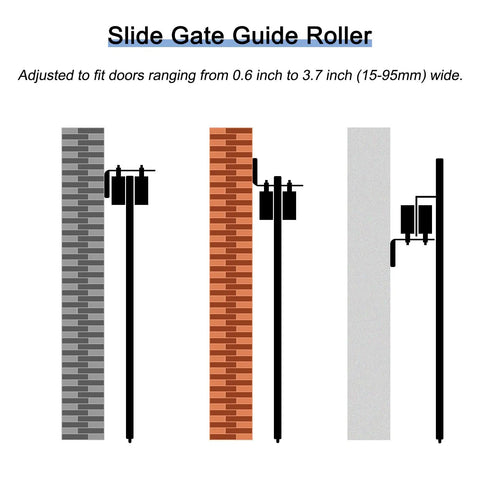 Heavy Duty 3 Inch Sliding Gate Nylon Roller With L Shaped Bracket Gate Roller Guide And Support Assembly for black horizontal sliding gate systems