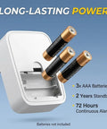 Upgraded Power Failure Alarm For Home Use, GFCI Trip Detector And Power Outage Reminder with battery compartment open