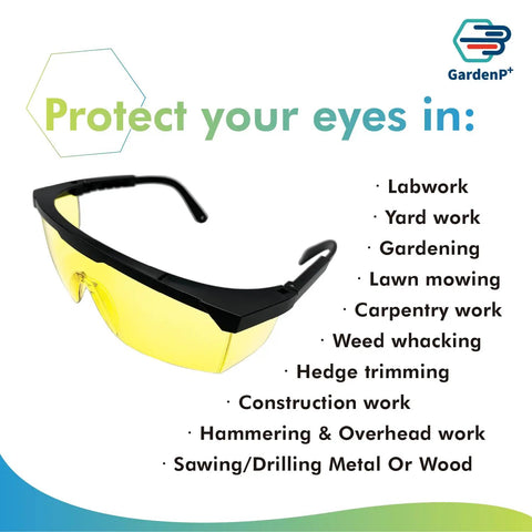 Hardcore UV Protective Safety Glasses With Snug Yellow Tint Anti Fog And Anti Glare Shield Wraparound Polycarbonate Lens