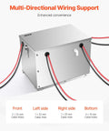 Hella Durable Aluminum Battery Box Fits Group 24 And 31 Marine Trolling Motors With Cool Airflow And Rust Proof Shield showing multiple wiring ports for convenience.