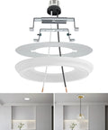 Recessed Can Light Conversion Kit For 5 Inch And 6 Inch Ceiling Fixtures With E26 Socket Plus White Round Ceiling Medallion parts layout