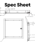 Heavy Duty 6 X 6 Inch Universal Access Panel And Door For Walls Or Ceilings Featuring Rock Solid 18 Gauge Steel Build Spec Sheet Dimensions