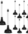 Heavy Duty Bulk Toilet Plungers 10 Pack Rubber Suction Cup Drain Pump With Plastic Handle Clog Remover Bathroom Supply.