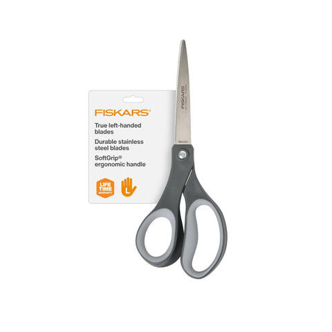 Left-Handed Titanium Scissors With Soft Grip Handle For Comfort And Precision, 8 Inch Stainless Steel Blades Built For Day-To-Day Home And Office Tasks Like Paper Cardboard Photos And More.