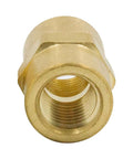 Brass 1/8 inch NPT female to female straight pipe coupling fitting ideal for high-pressure systems and corrosion resistance.