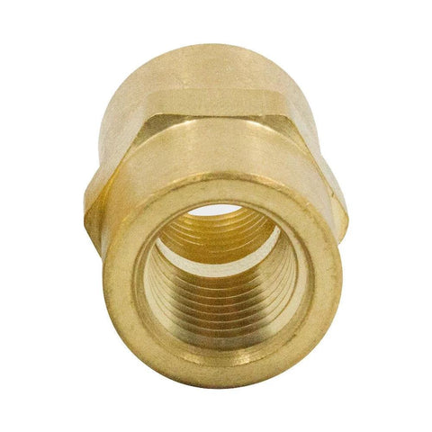 Brass 1/8 inch NPT female to female straight pipe coupling fitting ideal for high-pressure systems and corrosion resistance.