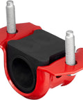 Code Red Extreme 4 Piece Front Sway Bar Bracket And Bushing Kit For Jeep Wrangler 2007 Through 2022, red steel bracket with black rubber bushing.
