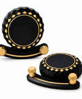 Tough As Nails Two In One Self Adhesive Magnetic Wall Hooks With Heavy Duty Grip No Drill Mount For Clutter Free Kitchen Organization And Safe Metal Storage, elegant design with black and gold accents.