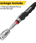 Magnetic Telescoping Pickup Tool With Led Light 8 Lb Lifting Capacity Extendable From 7.7 To 32 Inches in packaging