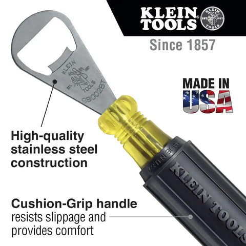Bottle Opener For Pros With Cushioned Grip Handle And Tip Ident For Quick ID In Pouches Made In USA Heavy Duty Stainless Steel Bar Tool