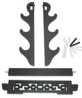 Dope Black Wall Mount Sword Display Rack For Katana Wakizashi Tanto Three Layer Stand components and assembly tools