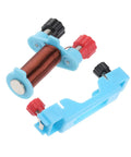 Two Set Electromagnet Experiment Kit for Kids and Teens, copper coil with blue and red circuit components