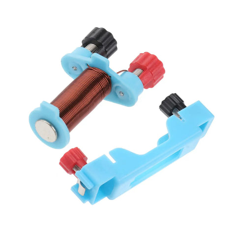 Two Set Electromagnet Experiment Kit for Kids and Teens, copper coil with blue and red circuit components