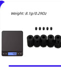 0.5Mod Pinion Gear Set 13T 14T 15T 16T With 2mm Bore Hardened Steel for RC Crawlers shown with screws and weight scale