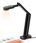 Super Crisp 4K USB Document Camera And Eight Megapixel Visualizer For Teachers Capturing A3 Docs With Plug And Play Dual Mics And Adjustable LED Rings Featuring Manual Image Flip And Hella Portable Stand with adjustable arm.