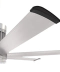 Close-up view of Top Shelf Modern Smart Ceiling Fan With Hella Fast Airflow And Slick WiFi App Control Featuring SenseMe Tech For Massive Rooms In Premium Brushed Aluminum Finish blades.