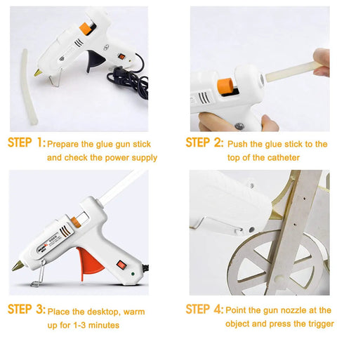 4-step guide using black hot glue sticks 12 pack for hot glue gun 8 inch long 0.43 inch diameter crafts and DIY projects