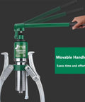 Heavy Duty Hydraulic Gear Puller Kit With Tough Three Jaw Design Quick Grip Wheel Bearing Extractor showing movable handle for easy use.