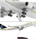 Saudi Arabian Boeing 747-400 1/160 Diecast Model Airplane With Stand, detailed underside and side view.