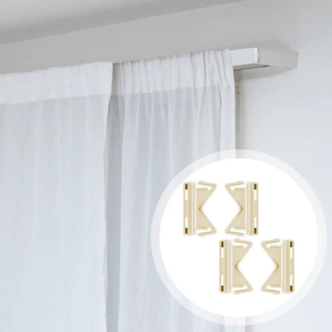 Two Pairs Universal End Caps For Two And A Half Inch Curtain Rods Plastic Flat Curtain Rod Caps on white curtain rod