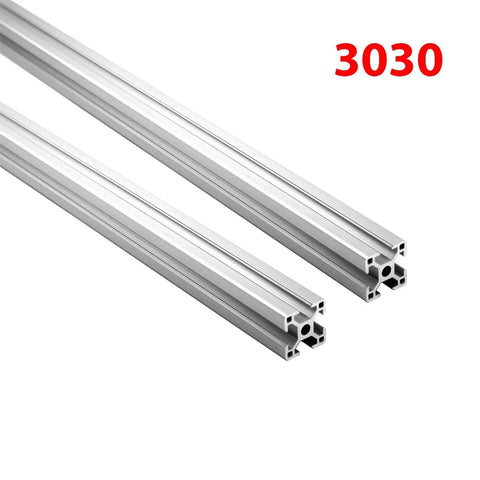 Heavy Duty 2pcs T-Slot Aluminum Profile Extrusion Frame Kit For 2020 3030 4040 Systems To Build Rugged Industrial Carts And Diy Projects With Durable Alloy Design, showcasing two 3030 aluminum extrusions.
