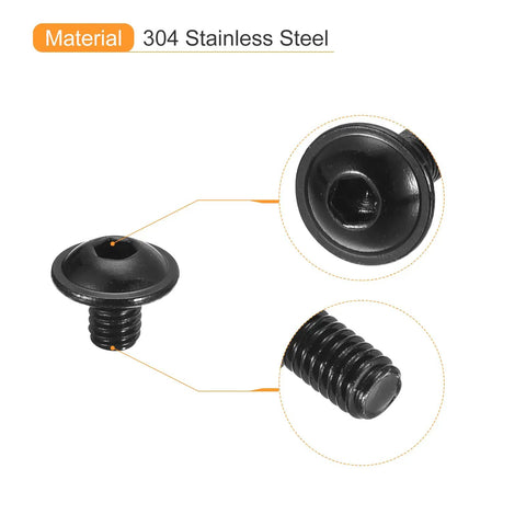 Heavy Duty M4 X 4Mm Flanged Button Head Socket Cap Screws 50 Pack 304 Stainless Steel black cap screw detail image