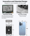 Innovative design diagram and measurements of Universal Telescope Phone Mount Adapter With One Piece Clip Fits Almost Any Smartphone.