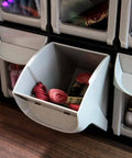 Stackable Eight Drawer Tool Organizer With Tilt Out Drawers For Small Parts, Workshop And Garage Cabinet, open drawer view with supplies