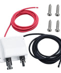 10Ft 10AWG Solar Cable Entry Gland Box with Dual Cable Entry, UV Resistant White ABS Housing, Soft Solar Extension Cable, screws