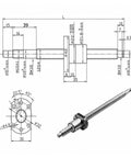 High Quality Rolled Ball Screw Drive Assembly For CNC Router Jobs Featuring SFU1204 And SFU1604 Sizes with detailed diagram view.
