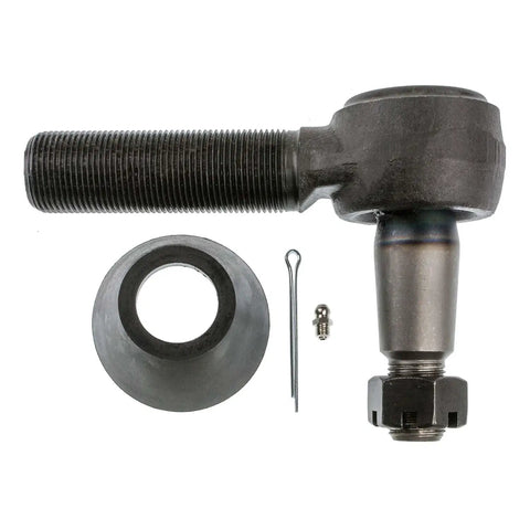 Beefy Heavy Duty Tie Rod End For Trucks With One And A Quarter Inch 12 TPI Right Hand Thread, Five Point Seven Five Inch Length, Small Taper 1.08 Inch To Large Taper 1.25 Inch, Stud End For Strong Steering And Reliable Performance.