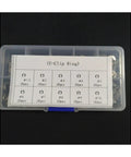 Stainless Steel E Clip Washer Set 200 Pieces In Sizes 1.5Mm 2Mm 2.5Mm 3Mm 4Mm 5Mm 6Mm 7Mm 8Mm 9Mm 10Mm box with labels