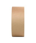 Top Shelf Brown Kraft Gummed Paper Packaging Tape 3 Inch By 600 Foot Water Activated Roll side view of kraft tape roll.