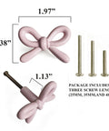 Snag These Premium Vintage Pink Bow Cabinet Knobs 6 Pack Farmhouse Traditional Solid Metal Drawer Pulls Killer Furniture Hardware Upgrades For Dressers Vanities Closets, 1.97" x 1.38".