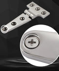 Front view of Laorde 316 stainless steel T-hinges, marine grade 4x2, chrome finish, 2-pack with screws