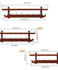 Heavy Duty Wall Mounted Coat Hooks Rack Combines Classic Vibe for Securing Coats Hats Jackets Keys Towels in Kitchen Closet Living Room, sizes and hooks shown.