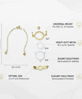 Gold Metal Lamp Stand Bracket Set With Horn Style Mount And Adapters For Table And Floor Lamps, Easy Shade Assembly, dimensions 10 by 6 inch, showing parts and fittings.