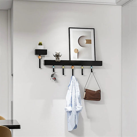 Heavy Duty Wall Mounted Coat Rack Featuring Solid Cast Iron Hooks And Decorative Cat And Dog Motifs Killer Modern Style For Entryway Organization Heavy Duty Hallway Storage Game Changer with hooks, bag, and keys.
