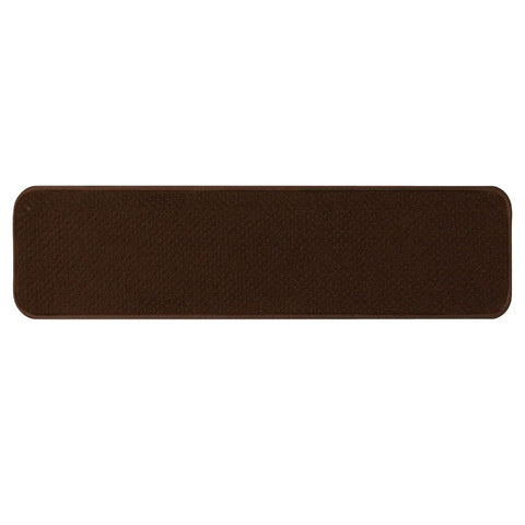 Skid Resistant Carpet Stair Treads Set Of 15 In Chocolate Brown 8 Inch By 30 Inch With No Slip Grip Rubber Backing