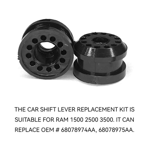 Shift Linkage Bushing Kit For Dodge Ram 1500 2500 3500, black 2-piece shifter cable bushings with E-clips