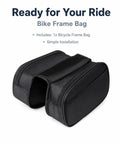 Bike Frame Bag For Bikepacking Full Frame Bag 20 By 16 By 6 Cm Wear Resistant Canvas With Zipper Closure Ebony Edge Black Finish