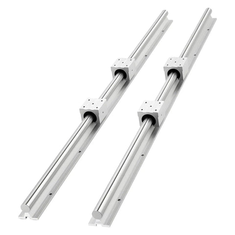 SBR25 Linear Rail Kit With Two 47.24 Inch Rails And Four Bearing Blocks Fully Supported Shaft for CNC machines