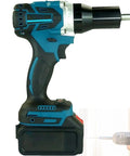 Heavy Duty Cordless Rivet Nut Gun Kit Featuring 5.2Ah Rechargeable Battery, Automatic Electric Riveting Tool close-up side view