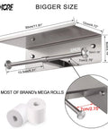 Heavy Duty Wall Mounted Double Toilet Paper Holder With Shelf In Brushed Nickel Stainless Steel Dual Roll Dispenser