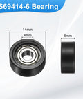 Top Shelf Four Pack Double Shielded POM Roller Bearing Guides featuring heavy duty nylon material, 14mm outer, 4mm inner for silent operation.