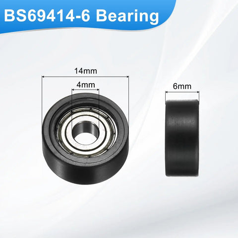 Top Shelf Four Pack Double Shielded POM Roller Bearing Guides featuring heavy duty nylon material, 14mm outer, 4mm inner for silent operation.