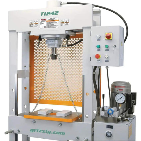 No Nonsense 30 Ton Electric Hydraulic Shop Press Heavy Workhorse For Auto Shop Repair featuring smooth pumping action.