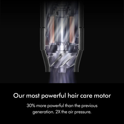 Coanda 2x Airwrap Multi Styler And Dryer For Straight And Wavy Hair In Ceramic Pink motor illustration, emphasizes higher air power