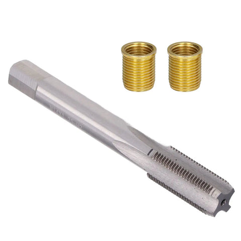 Beefed Up Thread Repair Kit With 10 Stainless Steel Inserts And M14x1.25 Tap For Gasoline Engines And Generators Includes High Speed Steel Tap And All In One Repair Set To Restore Damaged Threads On Automotive And Machinery. M14x1.25 tap with two stainless inserts